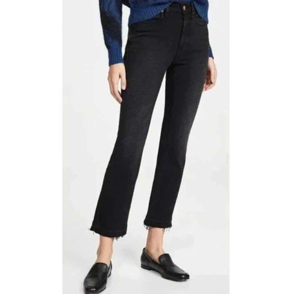 AYR The Rocker Straight Leg Crop Raw Hem in Magnetic Black‎ Size 25